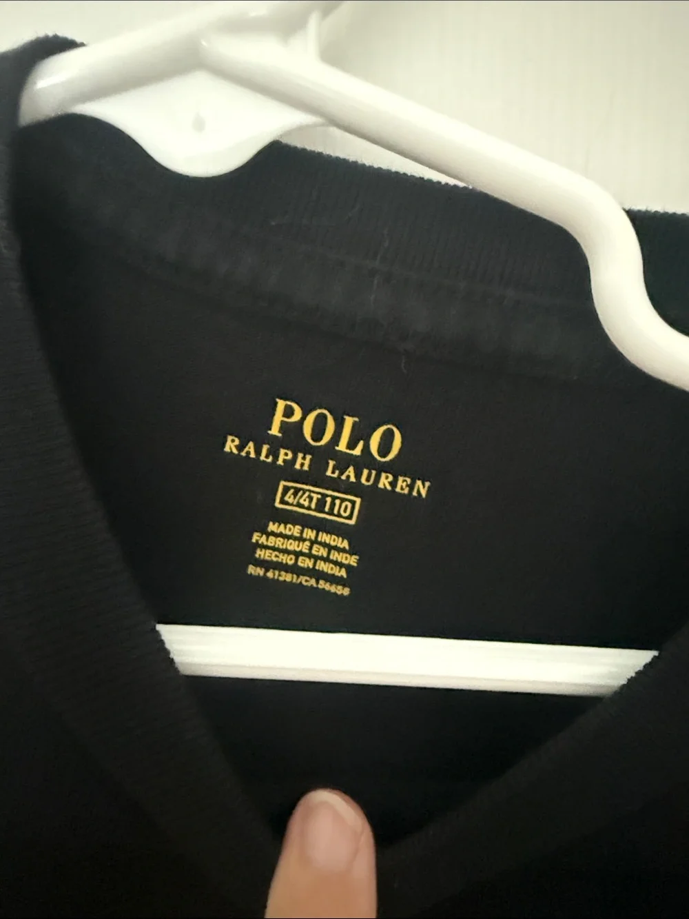 Ralph Lauren Black Long Sleeve Crewneck Tee with Polo Logo